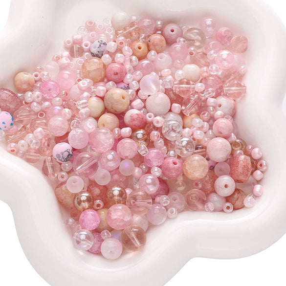 Wholesale Glass And Glaze Mixed Bead String Handmade Diy Material For Bracelet Necklace Pendant With Geometric Style