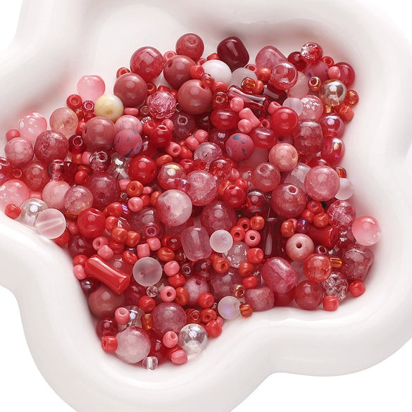 Wholesale Glass And Glaze Mixed Bead String Handmade Diy Material For Bracelet Necklace Pendant With Geometric Style