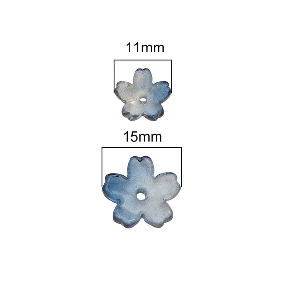 Wholesale Glass And Glaze Natural Style Three Dimensional Medium Hole Cherry Blossom Beaded Jewelry Material For Necklace And Bracelet