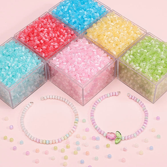 Wholesale Glass And Glaze Round Bead Jewelry Accessories For Diy Handmade Bracelets Elegant Style