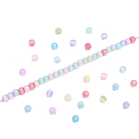 Wholesale Glass And Glaze Round Bead Jewelry Accessories For Diy Handmade Bracelets Elegant Style