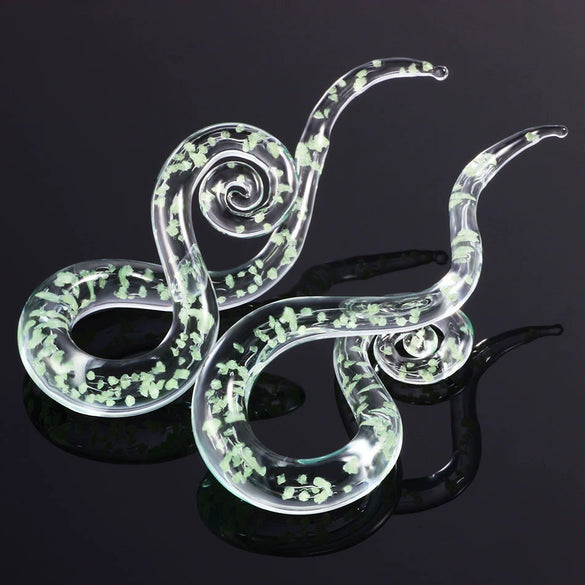 Wholesale Glass And Glaze Wave Pattern Simple Style Luminous Ear Expander Puncture Jewelry
