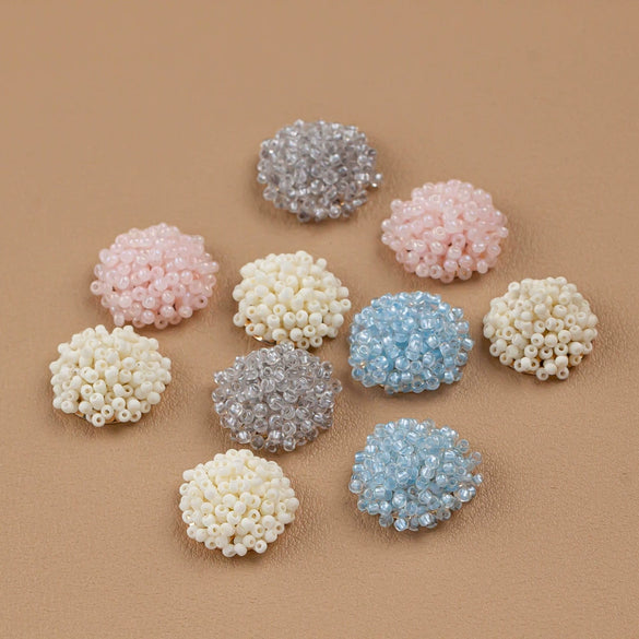 Wholesale Glass And Glazed Beaded Headdress And Earrings Materials Hand Woven Diy Accessories