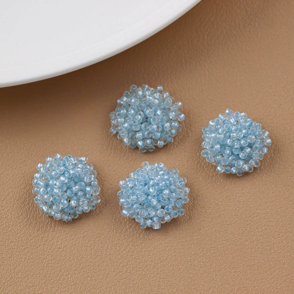 Wholesale Glass And Glazed Beaded Headdress And Earrings Materials Hand Woven Diy Accessories