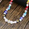 Wholesale Glass And Stainless Steel Geometric Handmade Necklace For Men And Women
