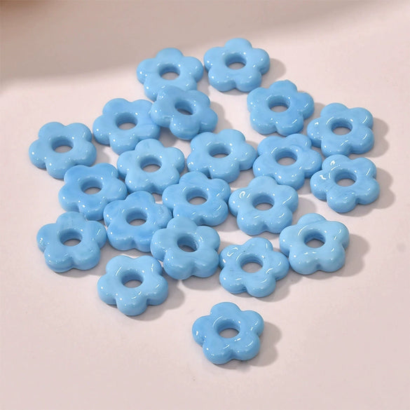 Wholesale Glass Beaded Jewelry With Five Leaf Flower Shape Hand Made Epoxy Treated