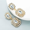 Wholesale Glass Diamond Square Geometric Women's Earrings