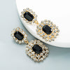 Wholesale Glass Diamond Square Geometric Women's Earrings