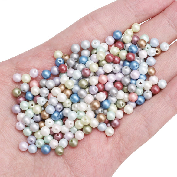 Wholesale Glass Glaze Beaded Rice Beads Diy Handmade Bracelet Necklace With Starry Sky Pattern Jewelry Material Bag Accessories