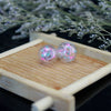 Wholesale Glass Glaze Dried Flower Drop Shape Geometric Earrings