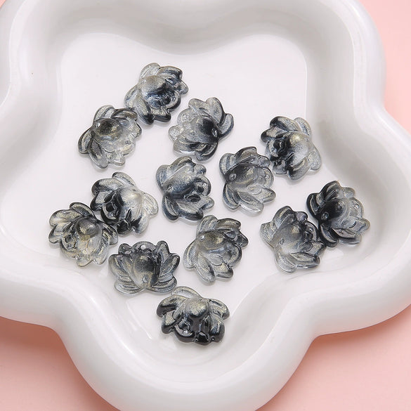 Wholesale Glass Glaze Handmade Double Hole Lotus Loose Beads For Diy Necklace And Bracelet Accessories