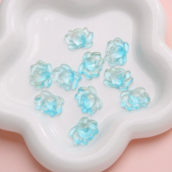 Wholesale Glass Glaze Handmade Double Hole Lotus Loose Beads For Diy Necklace And Bracelet Accessories