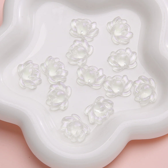 Wholesale Glass Glaze Handmade Double Hole Lotus Loose Beads For Diy Necklace And Bracelet Accessories