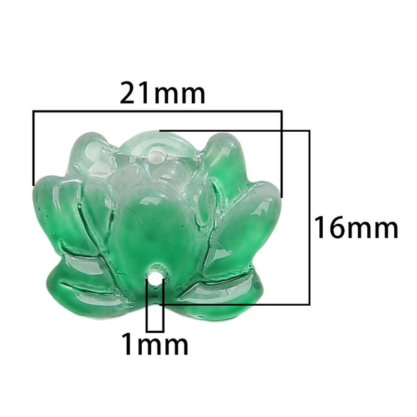 Wholesale Glass Glaze Handmade Double Hole Lotus Loose Beads For Diy Necklace And Bracelet Accessories