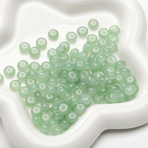 Wholesale Glass Glaze Imitation Jade Abacus Beads For Jewelry Making Geometric Personality Style