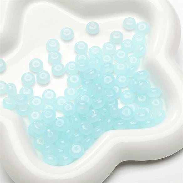 Wholesale Glass Glaze Imitation Jade Abacus Beads For Jewelry Making Geometric Personality Style