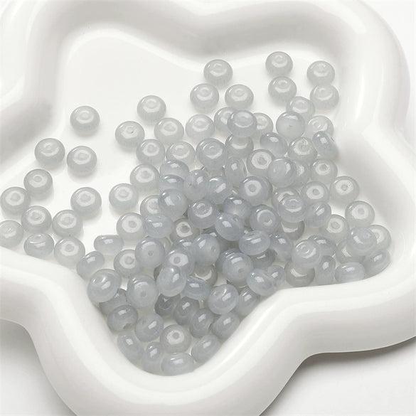 Wholesale Glass Glaze Imitation Jade Abacus Beads For Jewelry Making Geometric Personality Style