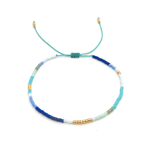 Wholesale Glass Glaze Woven Geometry Beads Bracelet For Girls