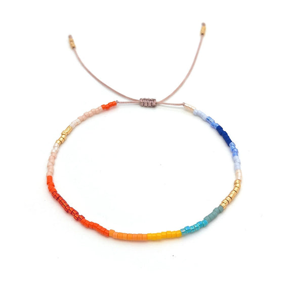 Wholesale Glass Glaze Woven Geometry Beads Bracelet For Girls