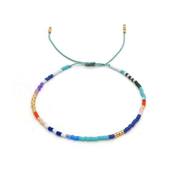 Wholesale Glass Glaze Woven Geometry Beads Bracelet For Girls