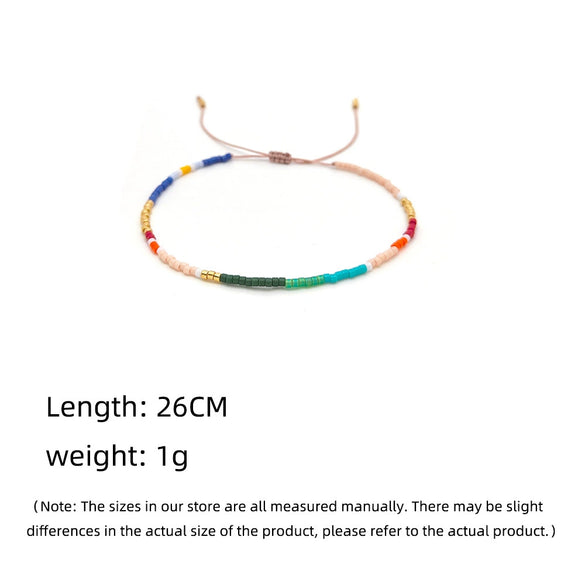 Wholesale Glass Glaze Woven Geometry Beads Bracelet For Girls