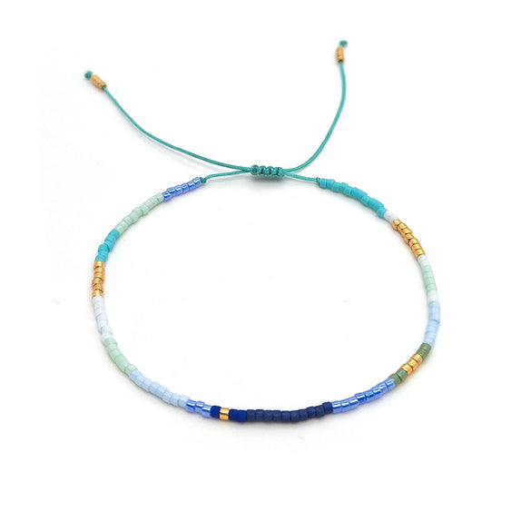 Wholesale Glass Glaze Woven Geometry Beads Bracelet For Girls