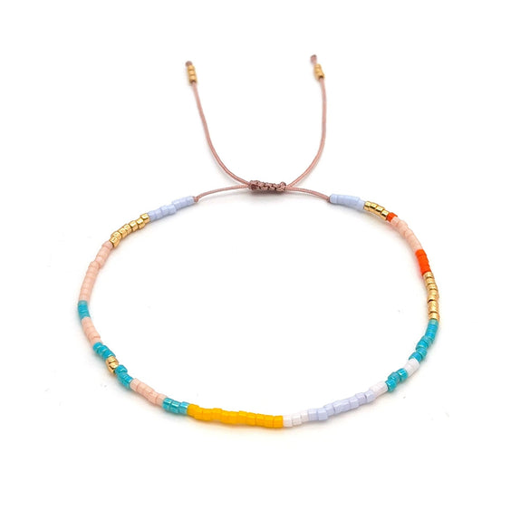 Wholesale Glass Glaze Woven Geometry Beads Bracelet For Girls