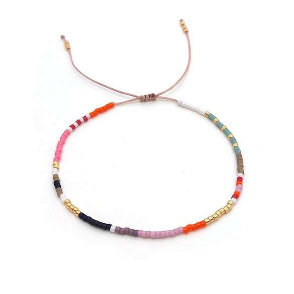 Wholesale Glass Glaze Woven Geometry Beads Bracelet For Girls