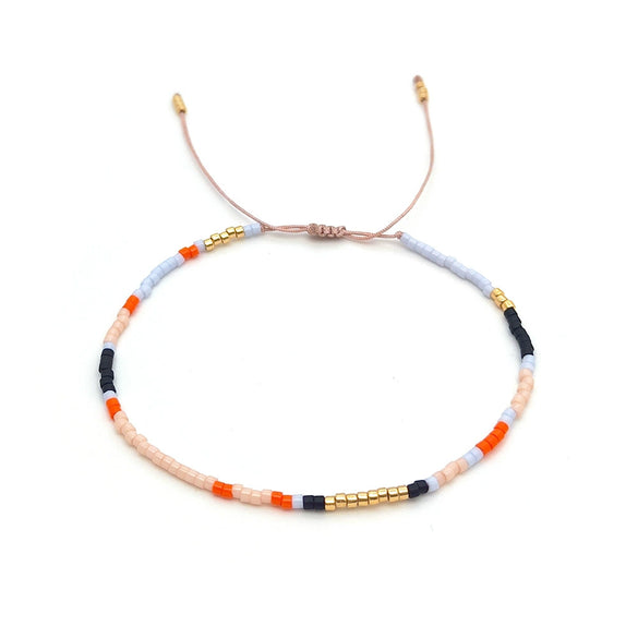 Wholesale Glass Glaze Woven Geometry Beads Bracelet For Girls