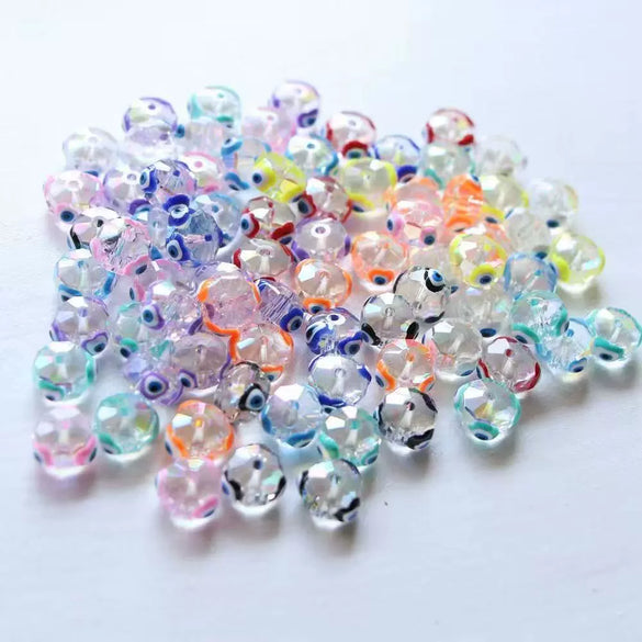 Wholesale Glass Glazed Dripping Oil Dripping Eyes Round Beads Bracelet Jewelry