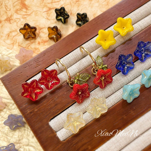 Wholesale Glass Glazed Fuel Injection Flowers Loose Beads For Diy Bracelet Necklace Beading Material