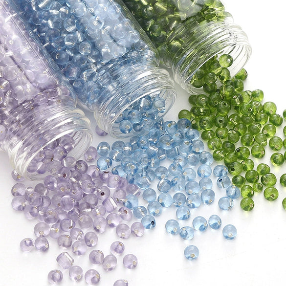 Wholesale Glass Glazed Geometric Round Beads Handmade Necklace Accessories