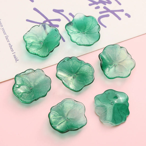 Wholesale Glass Glazed Handmade Three Dimensional Lace Lotus Leaf Beads For Necklace Bracelet Clothing Accessories