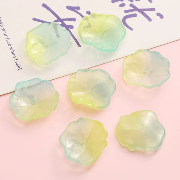 Wholesale Glass Glazed Handmade Three Dimensional Lace Lotus Leaf Beads For Necklace Bracelet Clothing Accessories
