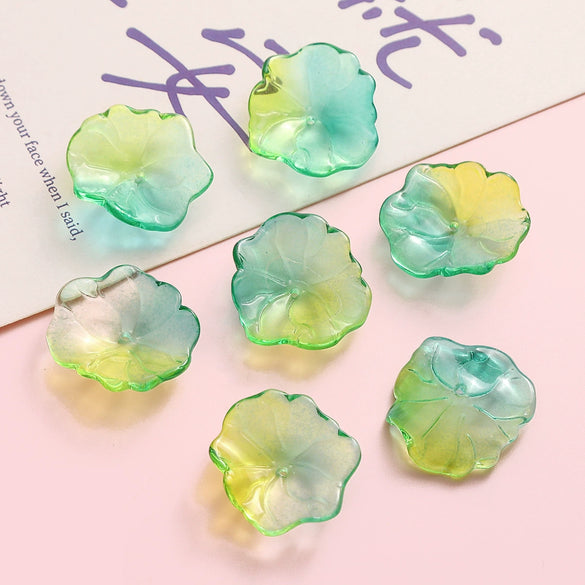 Wholesale Glass Glazed Handmade Three Dimensional Lace Lotus Leaf Beads For Necklace Bracelet Clothing Accessories
