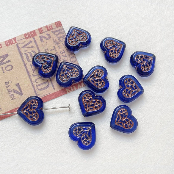 Wholesale Glass Glazed Handpainted Heart Beads For Diy Bracelet Necklace Accessories Environmentally Friendly Love Pattern