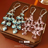 Wholesale Glass Glazed Heart Shape Zircon Earrings For Women Highend Forest Style