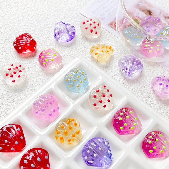 Wholesale Glass Glazed Shell Beads Handpainted Light Gradient Bracelet Necklace Mobile Phone Chain Accessories