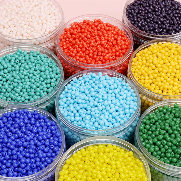 Wholesale Glass Glazed Solid Color Round Beads Handmade Beaded Bracelet Jewelry Accessories