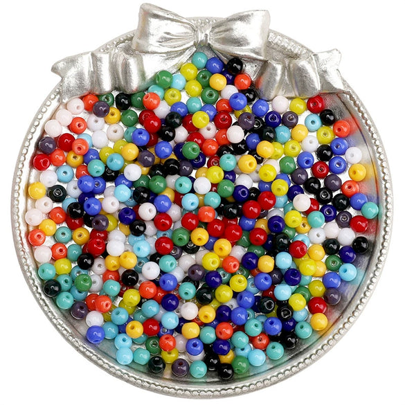 Wholesale Glass Glazed Solid Color Round Beads Handmade Beaded Bracelet Jewelry Accessories