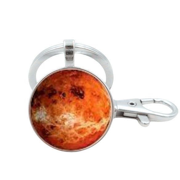 Wholesale Glass Keychain With Solar System Pattern And Electroplating Technology