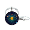 Wholesale Glass Keychain With Solar System Pattern And Electroplating Technology