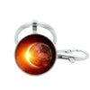 Wholesale Glass Keychain With Solar System Pattern And Electroplating Technology