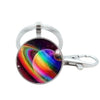 Wholesale Glass Keychain With Solar System Pattern And Electroplating Technology