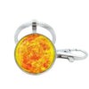 Wholesale Glass Keychain With Solar System Pattern And Electroplating Technology