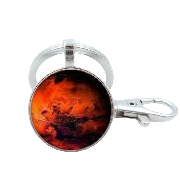 Wholesale Glass Keychain With Solar System Pattern And Electroplating Technology