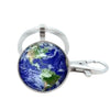 Wholesale Glass Keychain With Solar System Pattern And Electroplating Technology