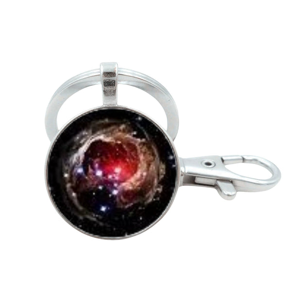 Wholesale Glass Keychain With Solar System Pattern And Electroplating Technology