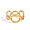 Wholesale Glass Pearl Ring In Geometric Shape Made Of Titanium Steel And Stainless Steel With Electroplating For Women