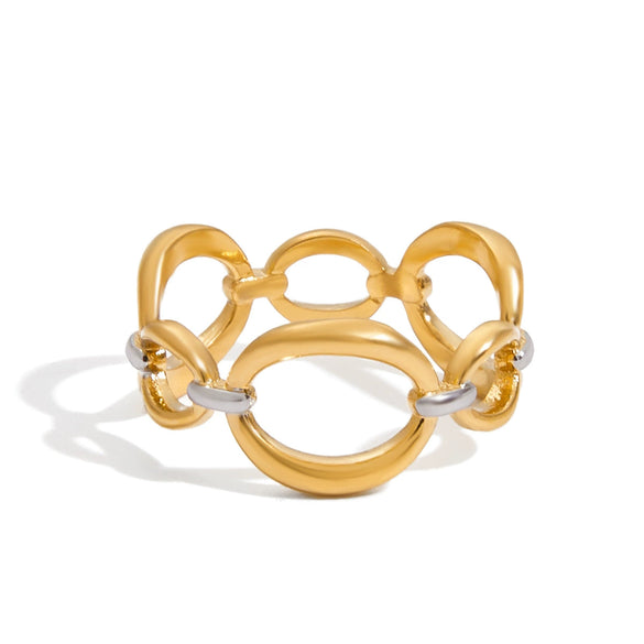 Wholesale Glass Pearl Ring In Geometric Shape Made Of Titanium Steel And Stainless Steel With Electroplating For Women